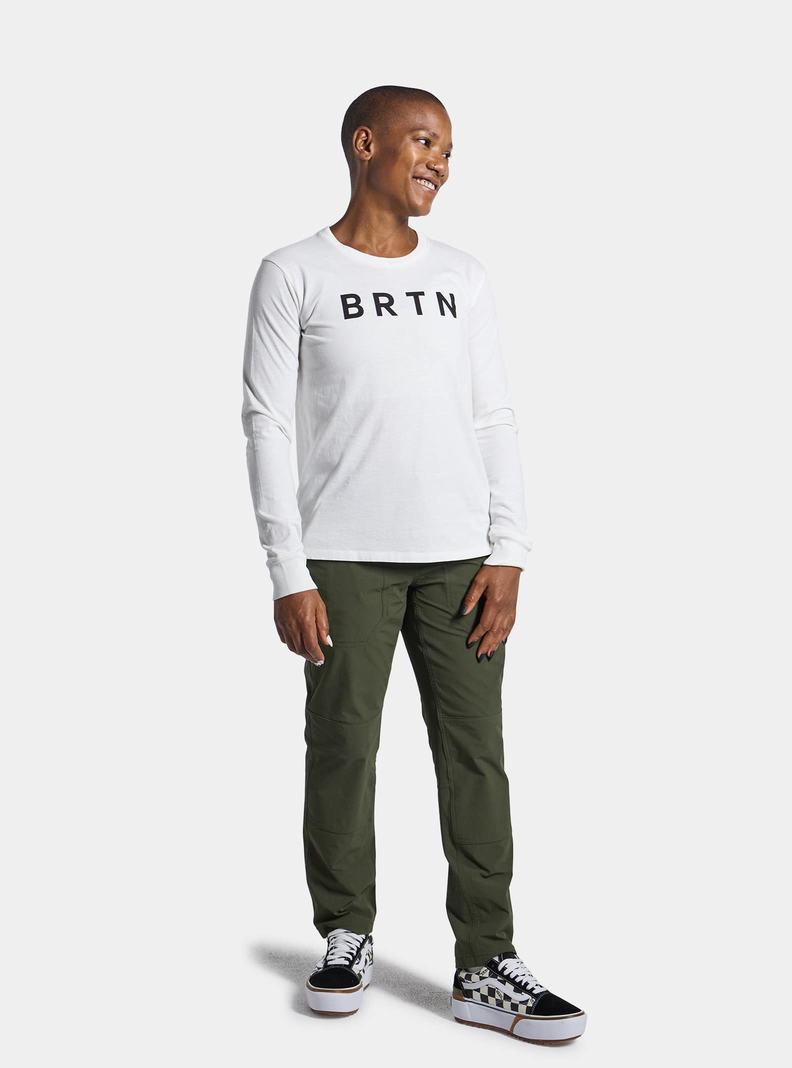 Burton BRTN Long Sleeve T-Shirts Damen Weiß | 458-MWFXUT