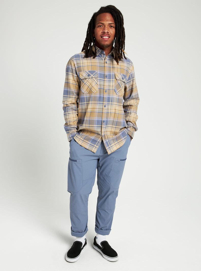 Burton Brighton Flannel Hemd Herren Khaki Blau | 842-RNAYHK