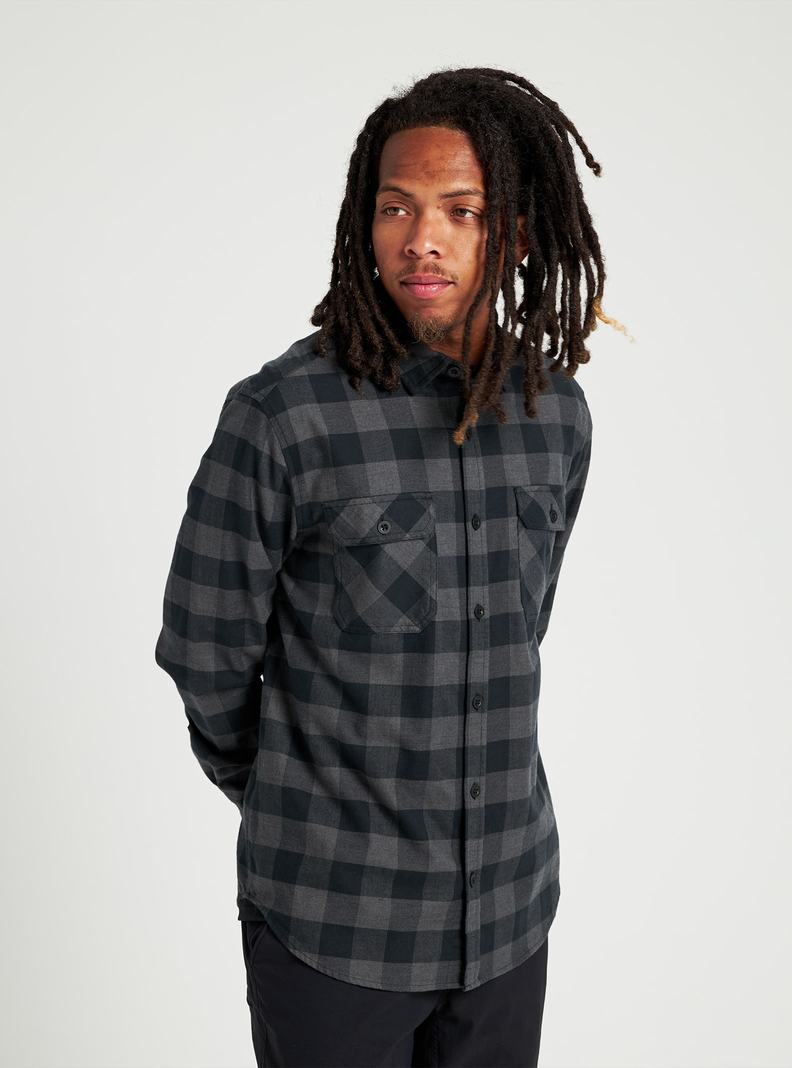 Burton Brighton Flannel Hemd Herren Schwarz | 728-LOYGCK