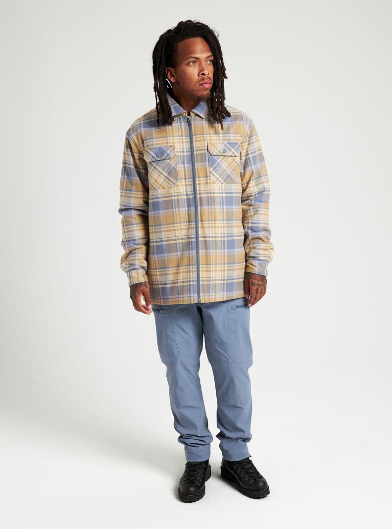 Burton Brighton Insulated Flannel Hemd Herren Khaki Blau | 605-HANUJF