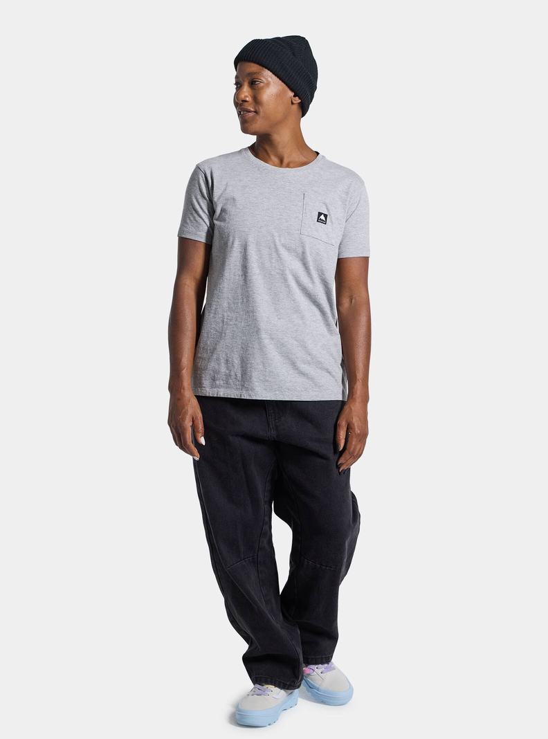 Burton Colfax Kurzes Sleeve T-Shirts Damen Grau | 018-ERWVCP