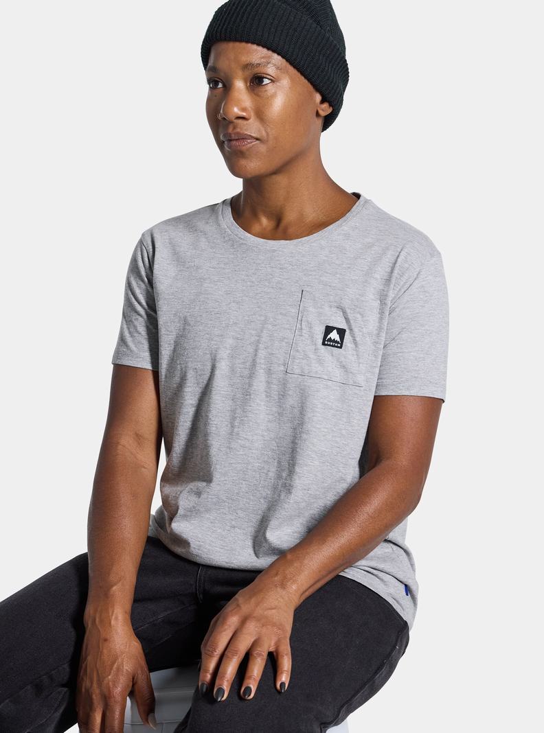 Burton Colfax Kurzes Sleeve T-Shirts Damen Grau | 018-ERWVCP