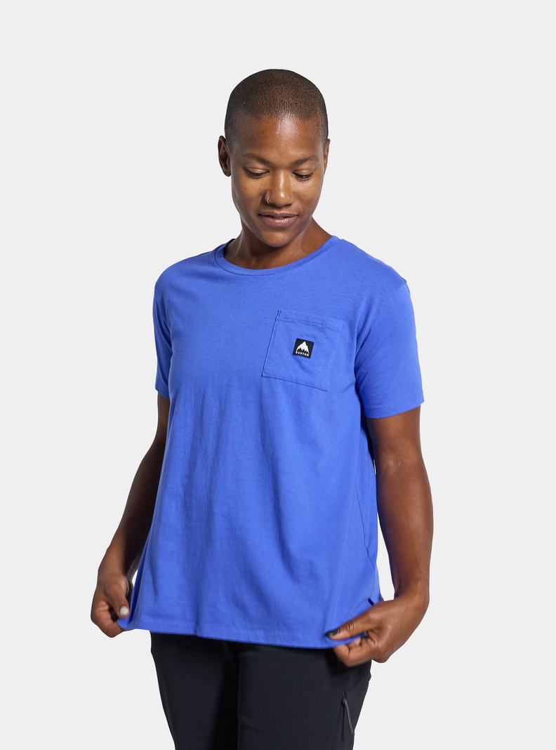 Burton Colfax Kurzes Sleeve T-Shirts Damen Blau | 670-UBTMIV