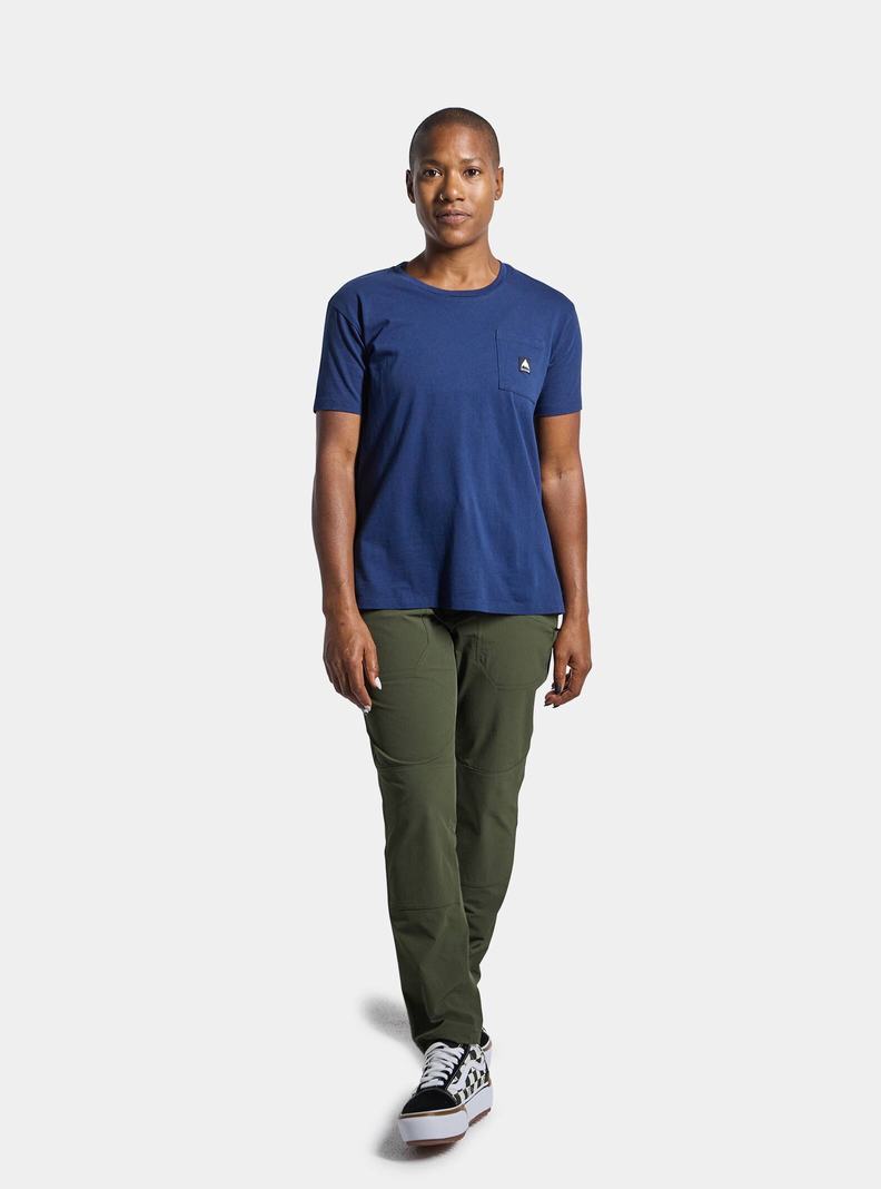 Burton Colfax Kurzes Sleeve T-Shirts Damen Blau | 805-RAYTMQ