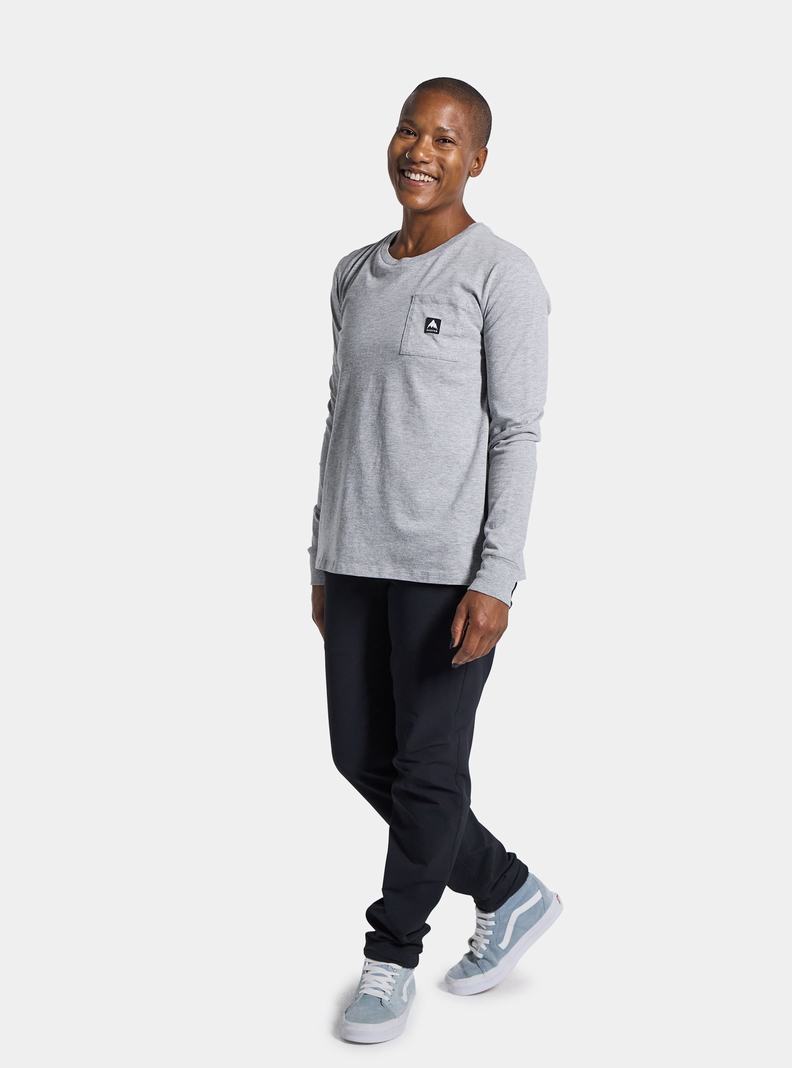 Burton Colfax Long Sleeve T-Shirts Damen Grau | 153-EOACDQ