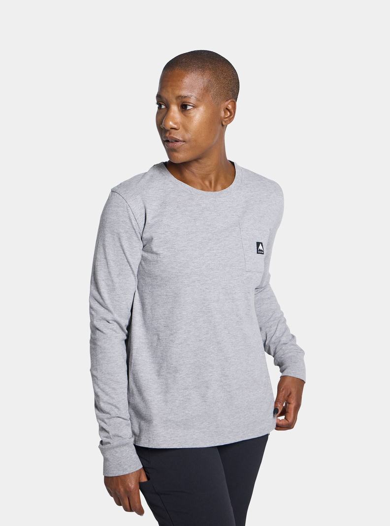 Burton Colfax Long Sleeve T-Shirts Damen Grau | 153-EOACDQ