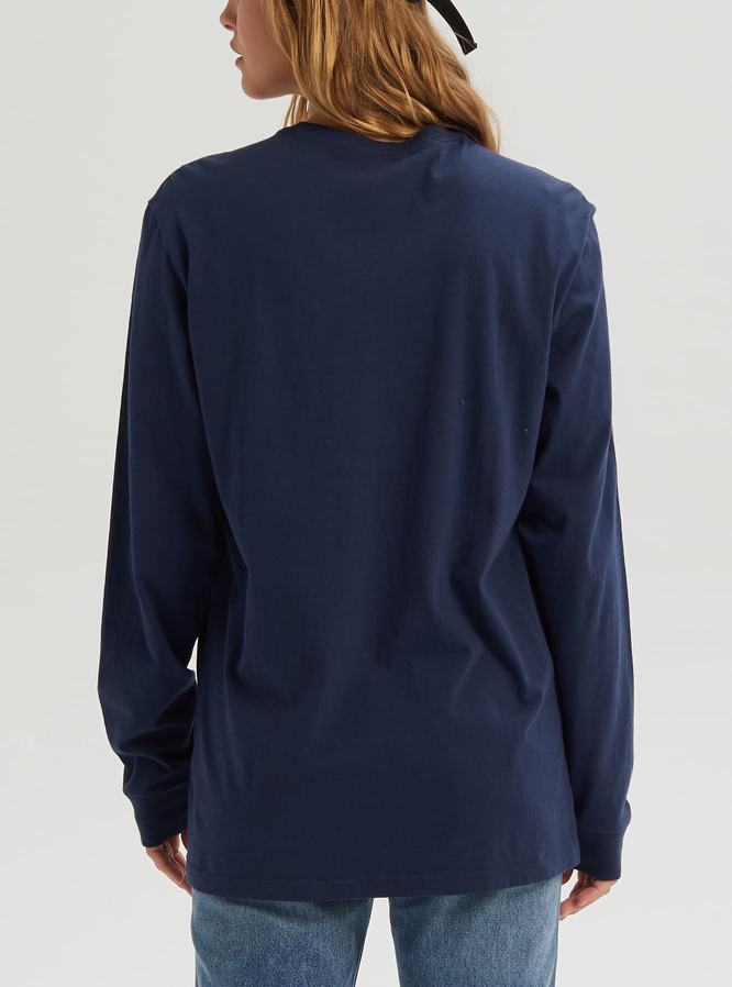 Burton Colfax Long Sleeve T-Shirts Damen Blau | 421-QKDJTM
