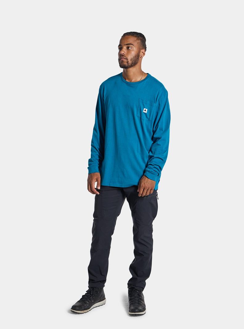 Burton Colfax Long Sleeve T-Shirts Damen Blau | 467-NWSQUF