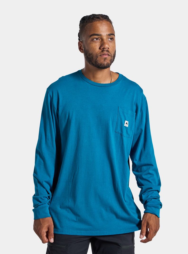 Burton Colfax Long Sleeve T-Shirts Damen Blau | 467-NWSQUF
