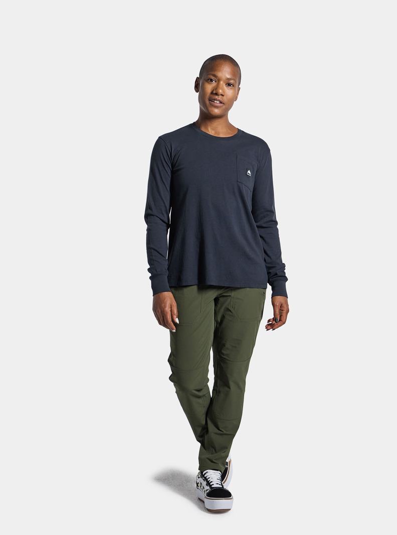 Burton Colfax Long Sleeve T-Shirts Damen Schwarz | 728-GJLFKQ