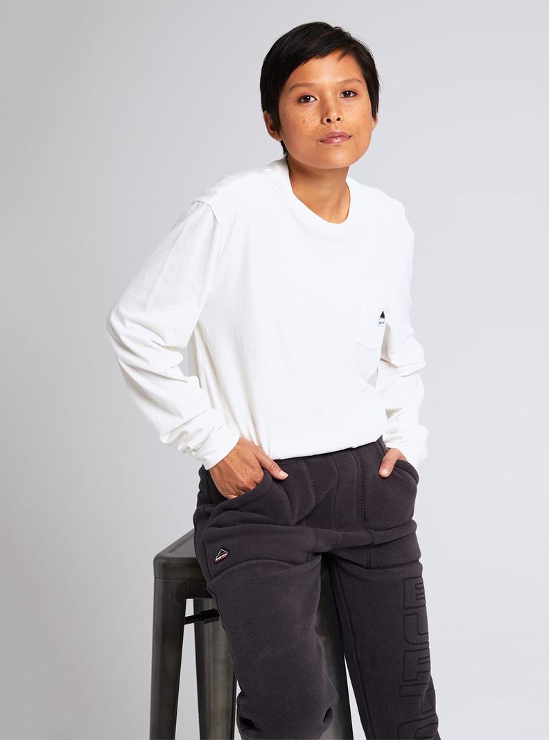 Burton Colfax Long Sleeve T-Shirts Damen Weiß | 873-XZGSKC
