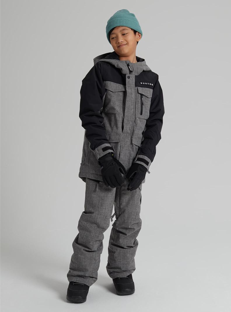 Burton Covert 2L Snowboardjacke Kinder Grau Schwarz | 619-OAJMPX