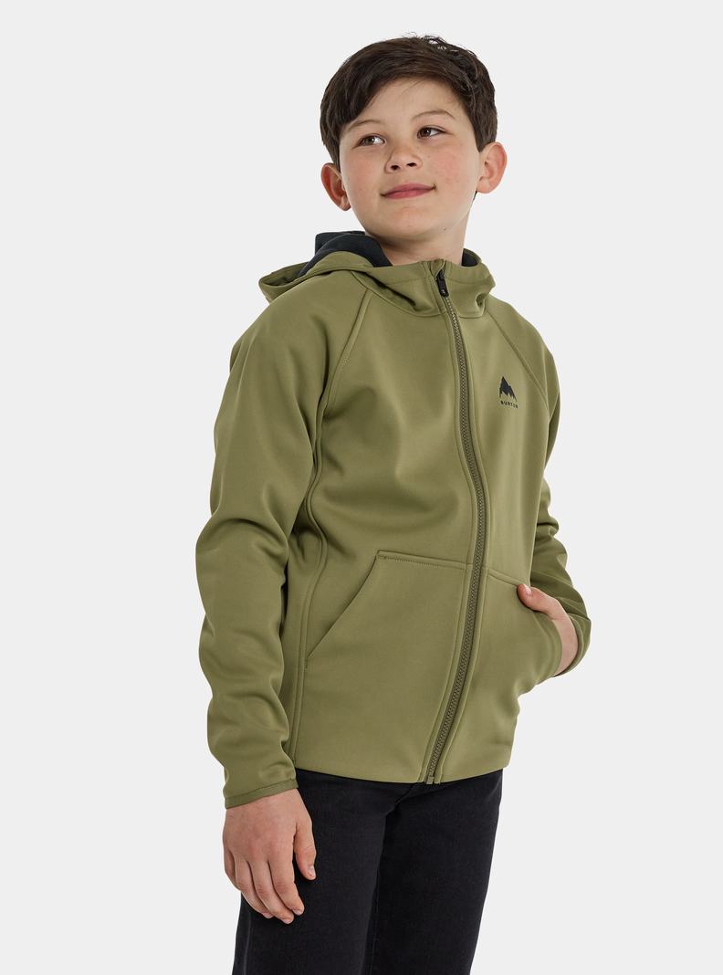 Burton Crown Weatherproof Full-Zip Fleece Sweatshirts Kinder Olivgrün | 347-LICNKB