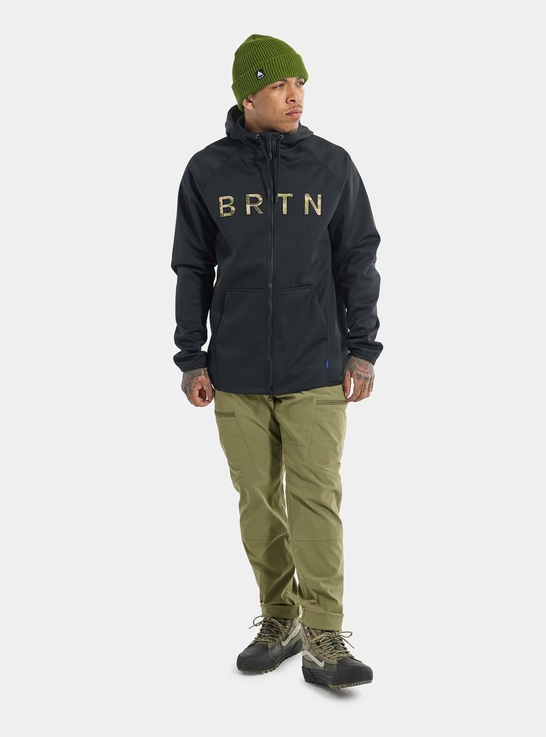 Burton Crown Weatherproof Full-Zip Fleece Sweatshirts Herren Schwarz | 470-DZJNGE
