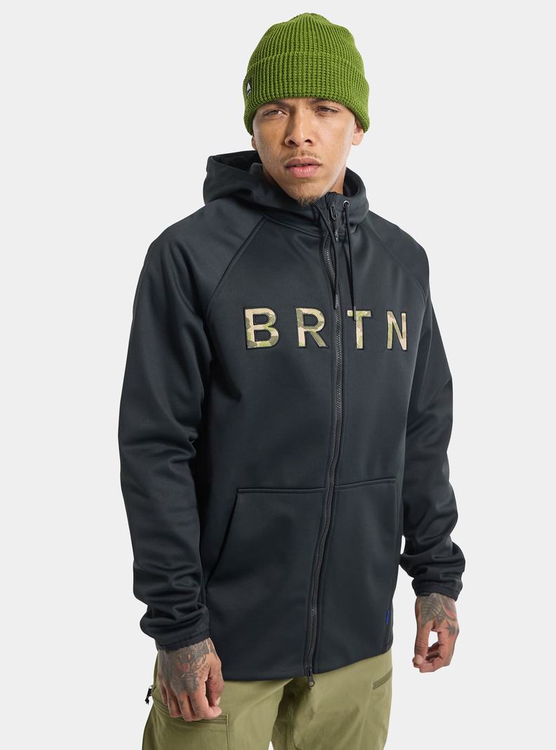 Burton Crown Weatherproof Full-Zip Fleece Sweatshirts Herren Schwarz | 470-DZJNGE