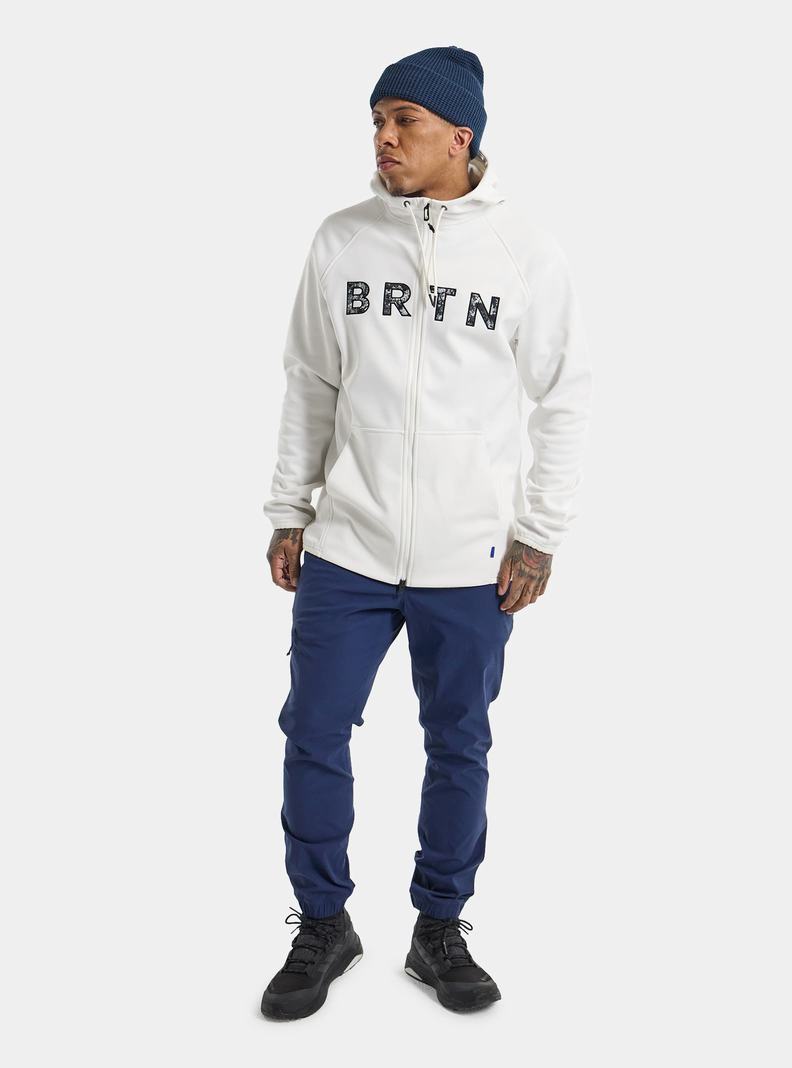 Burton Crown Weatherproof Full-Zip Fleece Sweatshirts Herren Weiß | 529-RASOGY