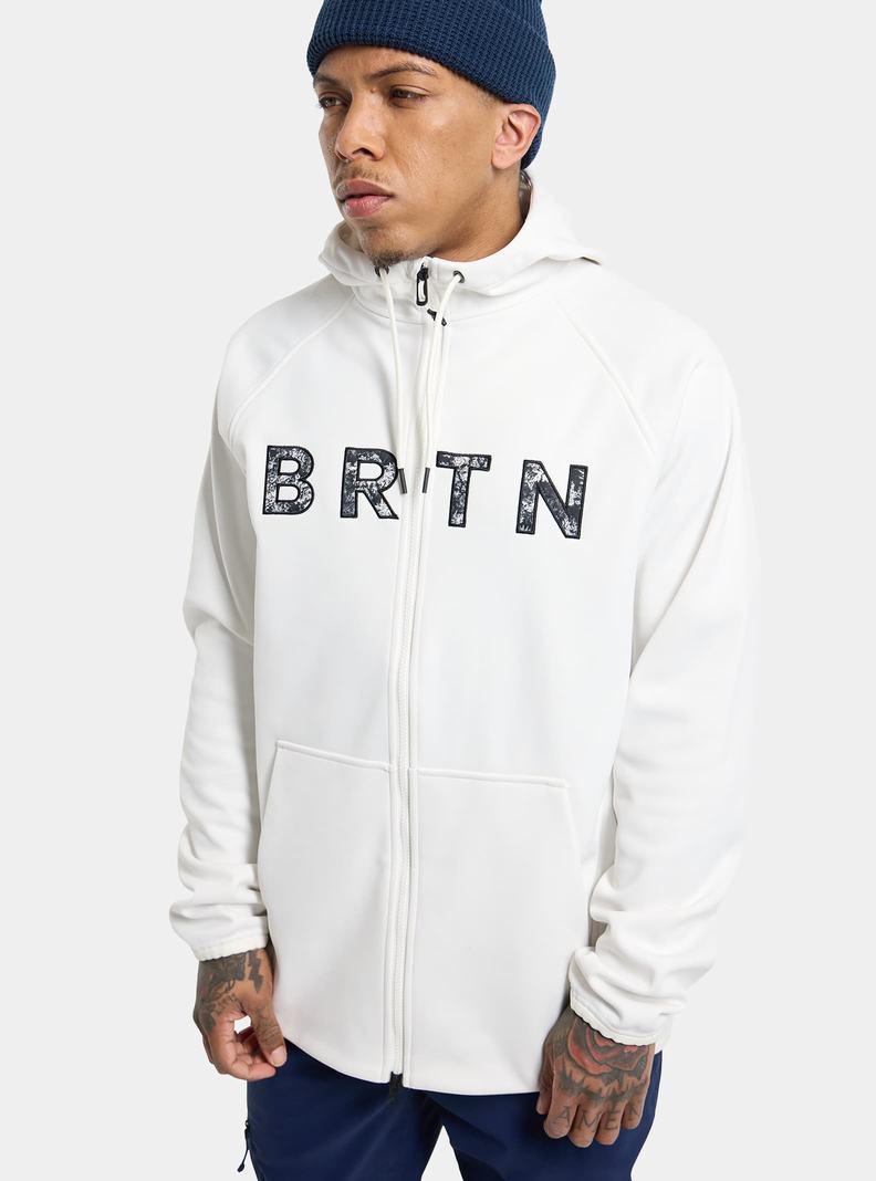 Burton Crown Weatherproof Full-Zip Fleece Sweatshirts Herren Weiß | 529-RASOGY