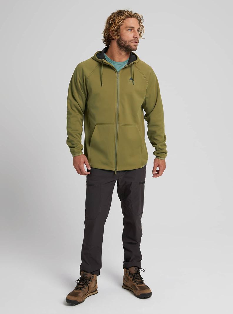 Burton Crown Weatherproof Full-Zip Fleece Sweatshirts Herren Olivgrün | 713-WKHZLF