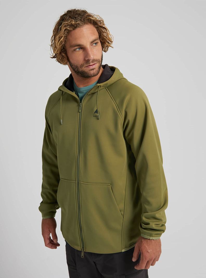 Burton Crown Weatherproof Full-Zip Fleece Sweatshirts Herren Olivgrün | 713-WKHZLF