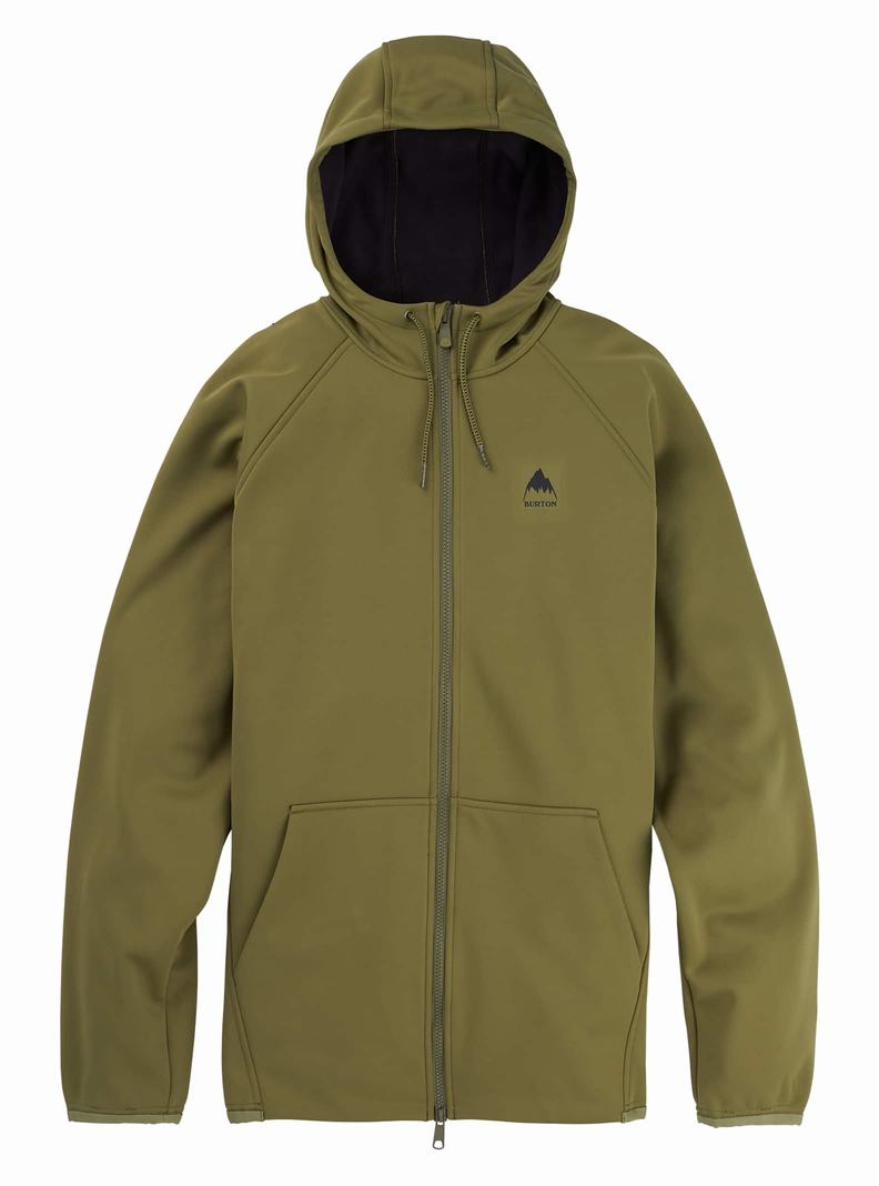 Burton Crown Weatherproof Full-Zip Fleece Sweatshirts Herren Olivgrün | 713-WKHZLF