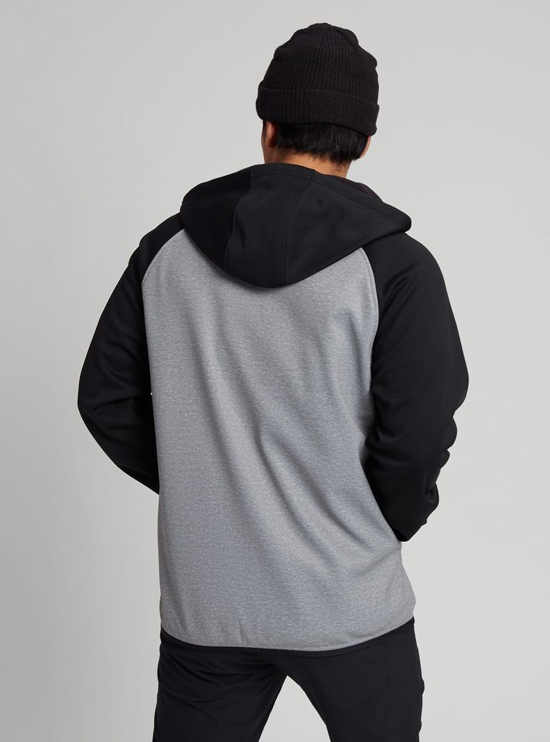 Burton Crown Weatherproof Full-Zip Fleece Sweatshirts Herren Grau Schwarz | 725-ODYLHC