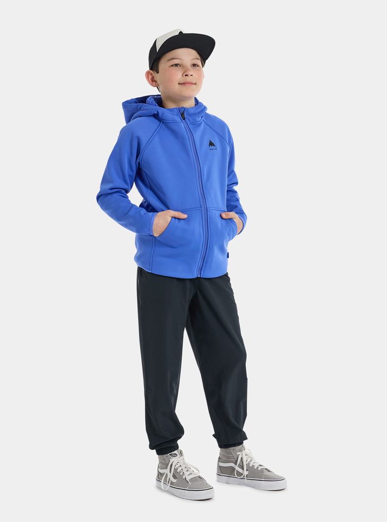 Burton Crown Weatherproof Full-Zip Sherpa Fleece Sweatshirts Kinder Blau | 094-HGKRFW