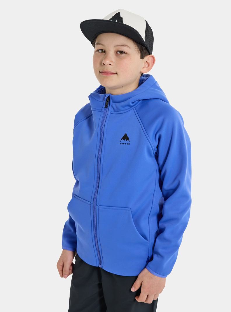 Burton Crown Weatherproof Full-Zip Sherpa Fleece Sweatshirts Kinder Blau | 094-HGKRFW