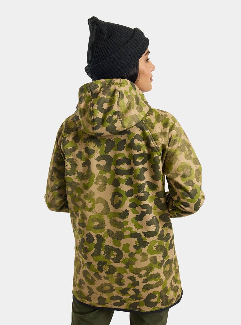 Burton Crown Weatherproof Long Full-Zip Fleece Sweatshirts Damen Khaki Grün | 719-FAPQTD