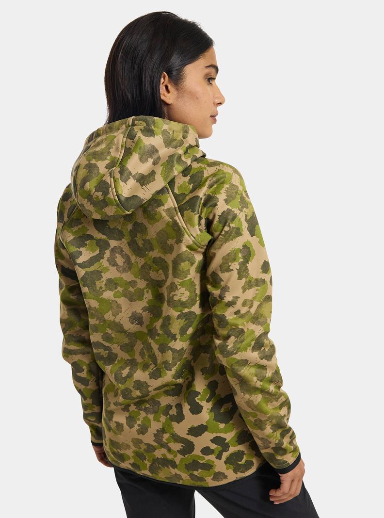 Burton Crown Weatherproof Pullover Fleece Sweatshirts Damen Khaki Grün | 147-KICZTS