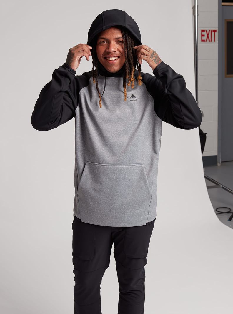 Burton Crown Weatherproof Pullover Fleece Sweatshirts Herren Grau Schwarz | 345-KQEUXB