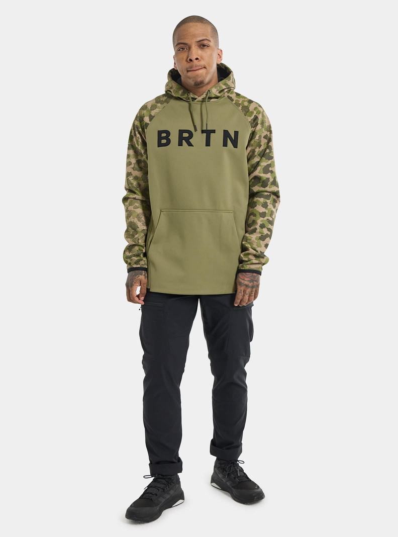 Burton Crown Weatherproof Pullover Fleece Sweatshirts Herren Olivgrün | 563-CVXGWI