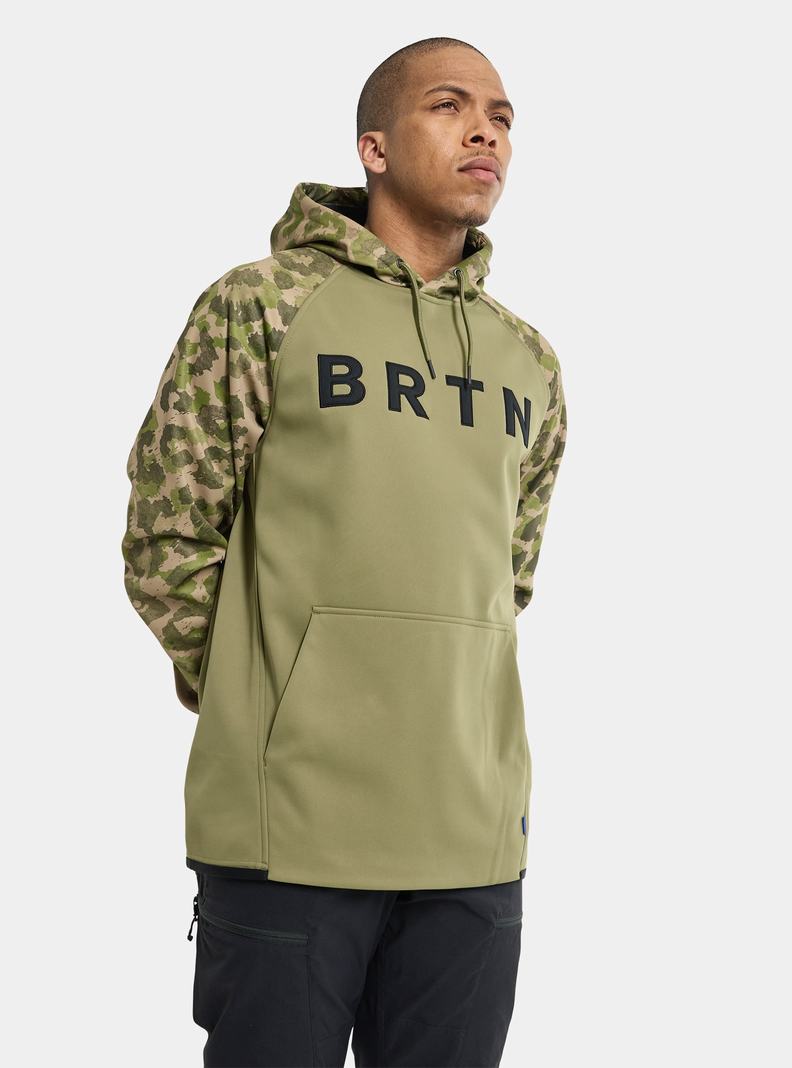Burton Crown Weatherproof Pullover Fleece Sweatshirts Herren Olivgrün | 563-CVXGWI