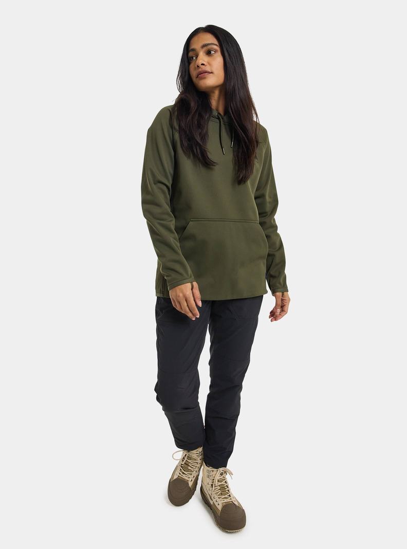Burton Crown Weatherproof Pullover Fleece Sweatshirts Damen Tiefesgrün | 947-JMPSXE