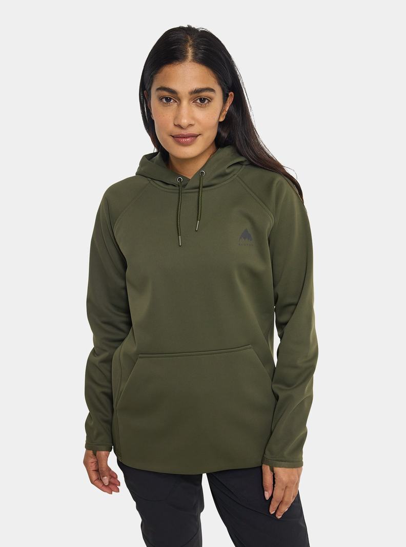 Burton Crown Weatherproof Pullover Fleece Sweatshirts Damen Tiefesgrün | 947-JMPSXE