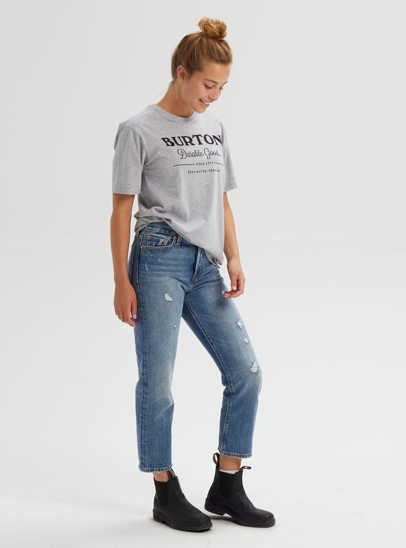 Burton Durable Goods Kurzes Sleeve T-Shirts Damen Grau | 406-RATQKV