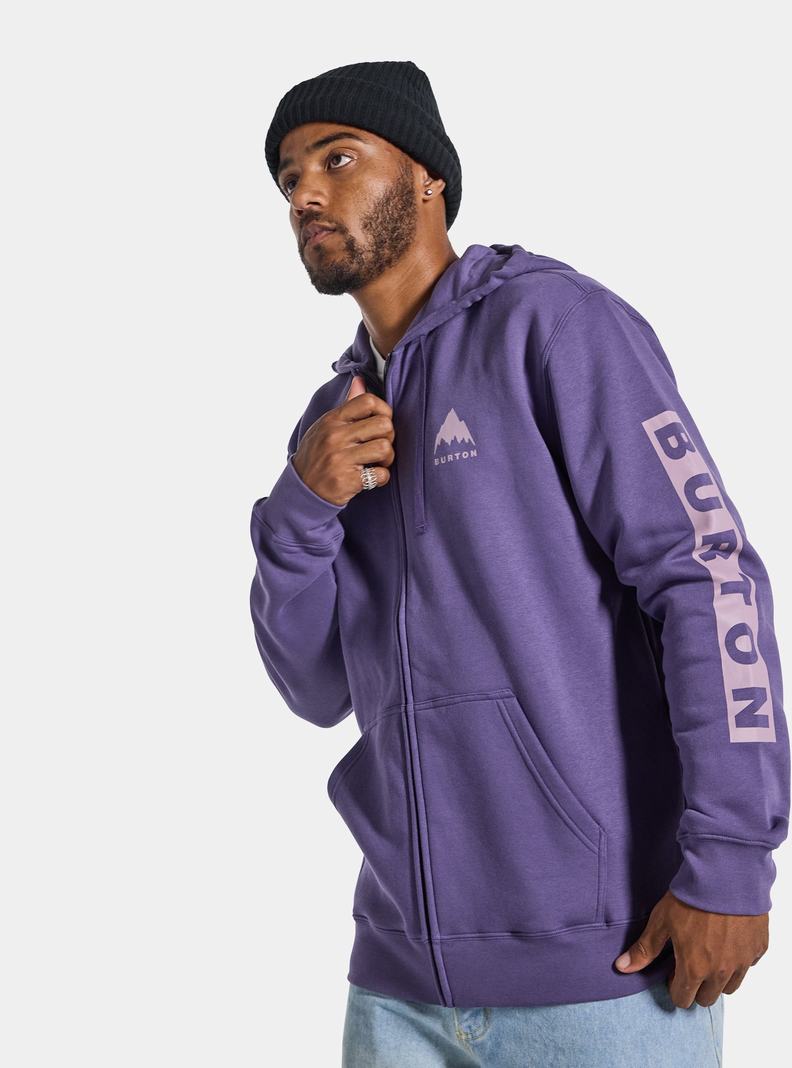Burton Elite Full-Zip Hoodie Herren Lila | 732-UTKIJH