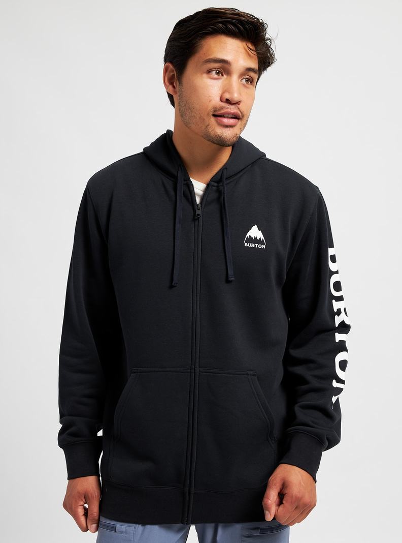 Burton Elite Full-Zip Hoodie Herren Schwarz | 431-SFCDYO