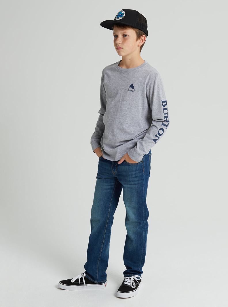 Burton Elite Long Sleeve T-Shirts Kinder Grau | 240-WDLMES