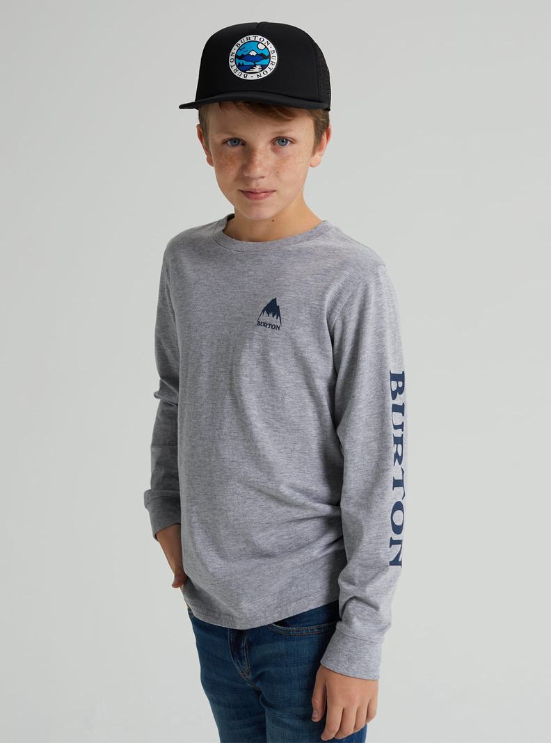 Burton Elite Long Sleeve T-Shirts Kinder Grau | 240-WDLMES