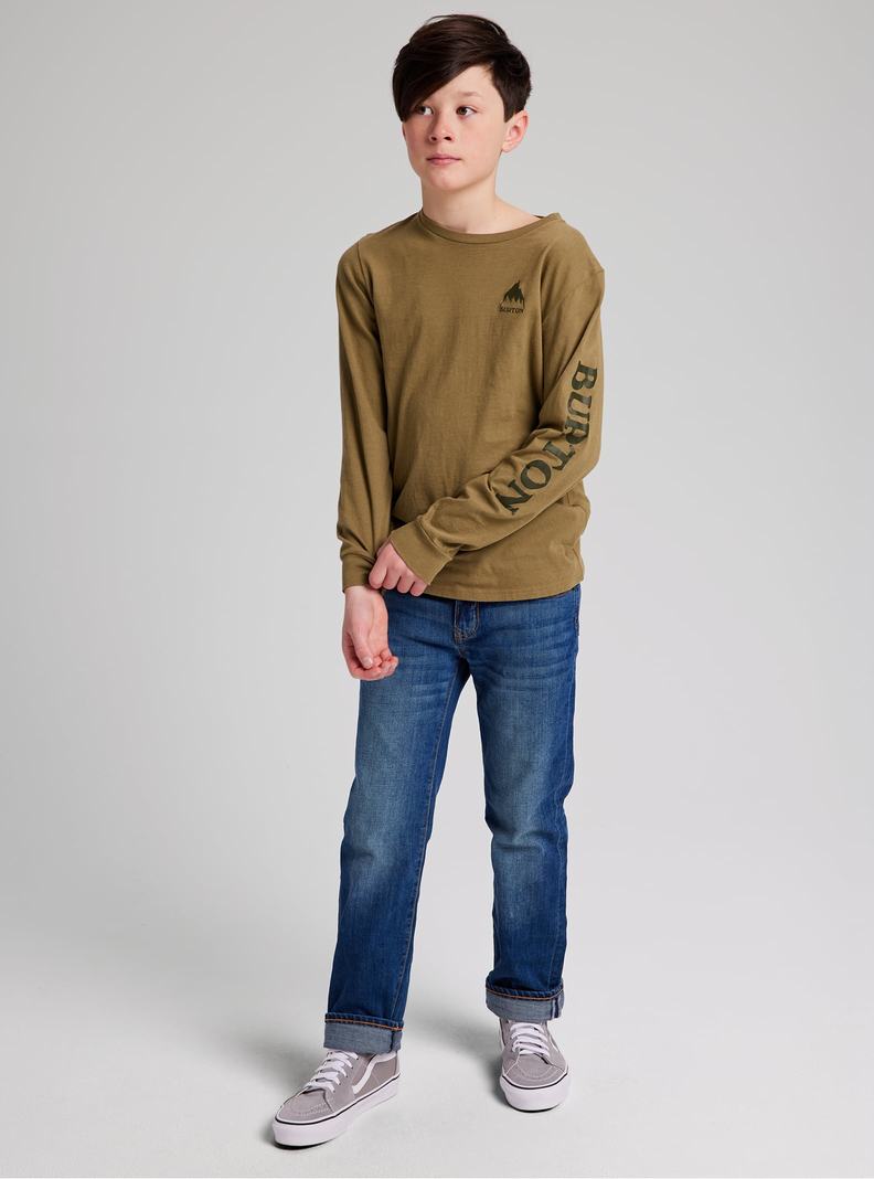 Burton Elite Long Sleeve T-Shirts Kinder Olivgrün | 790-WZGILU