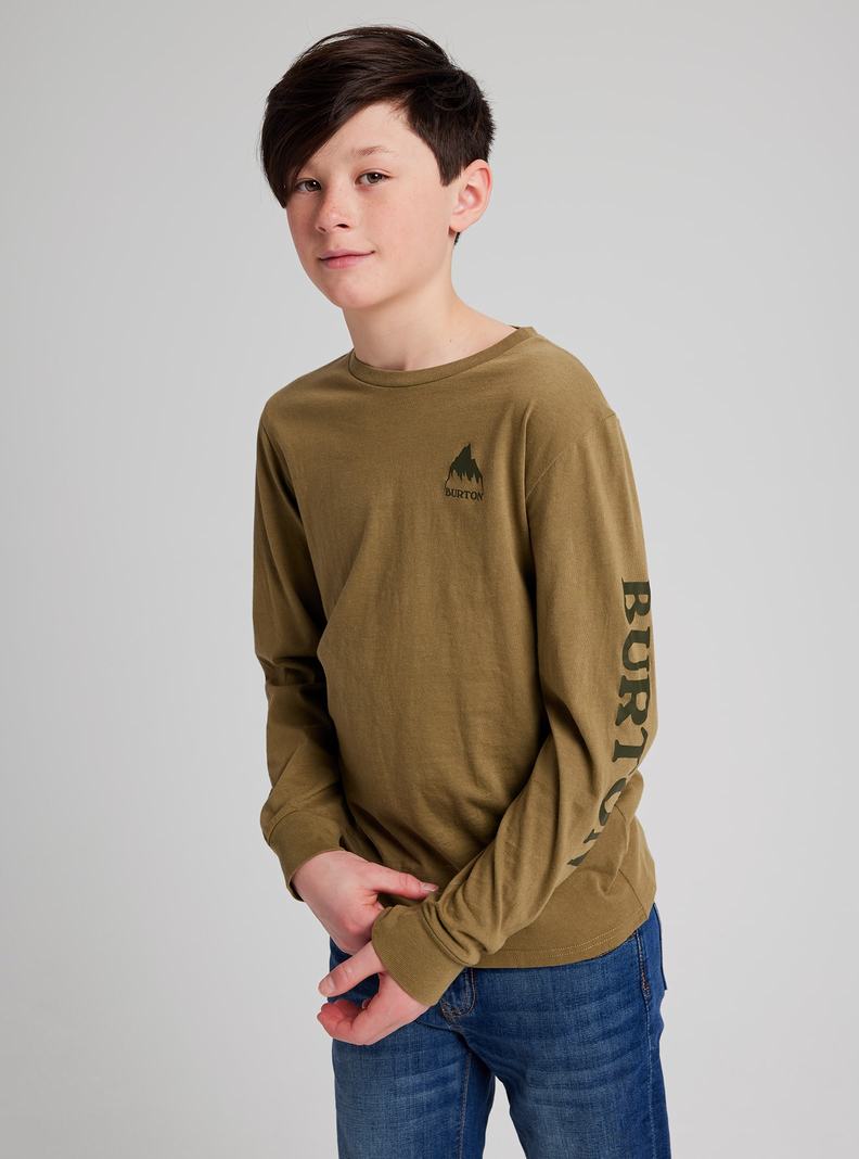 Burton Elite Long Sleeve T-Shirts Kinder Olivgrün | 790-WZGILU