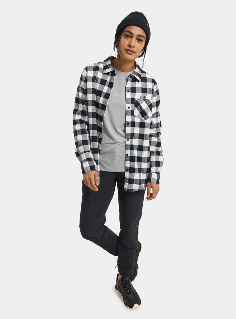 Burton Favorite Long Sleeve Flannel Hemd Damen Weiß | 067-XDPYQW