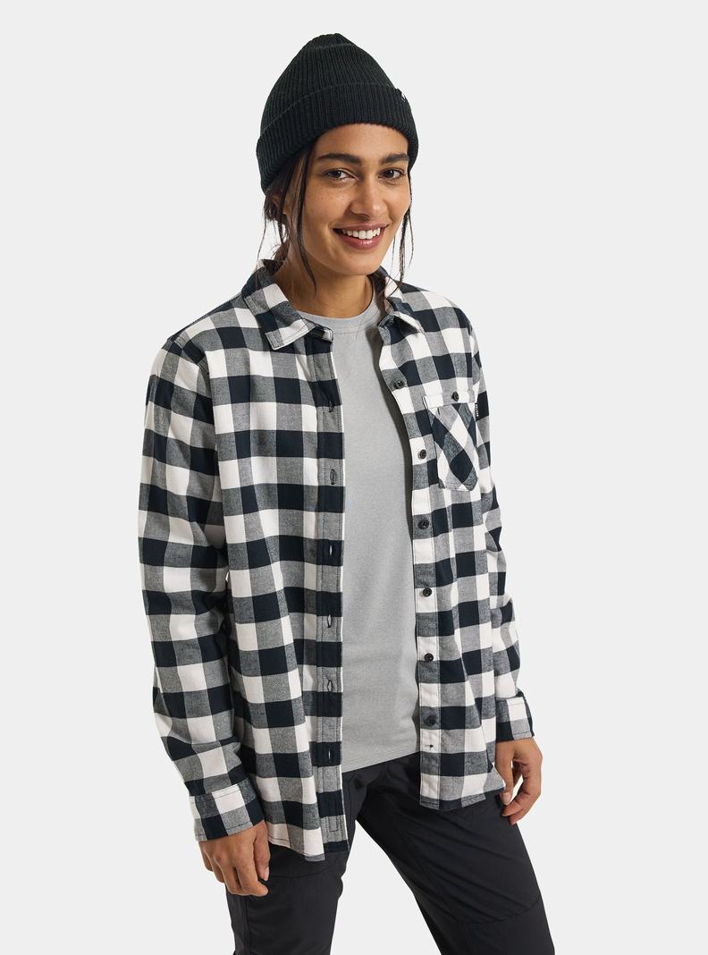 Burton Favorite Long Sleeve Flannel Hemd Damen Weiß | 067-XDPYQW