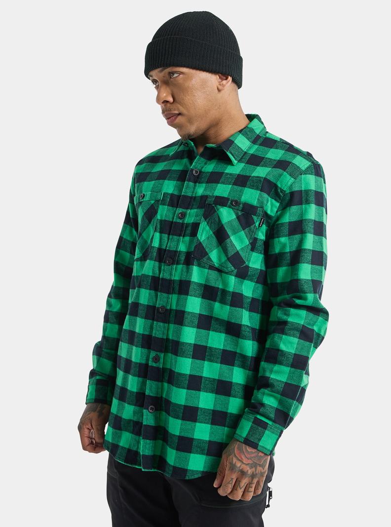 Burton Favorite Long Sleeve Flannel Hemd Herren Grün | 134-YHLBJS