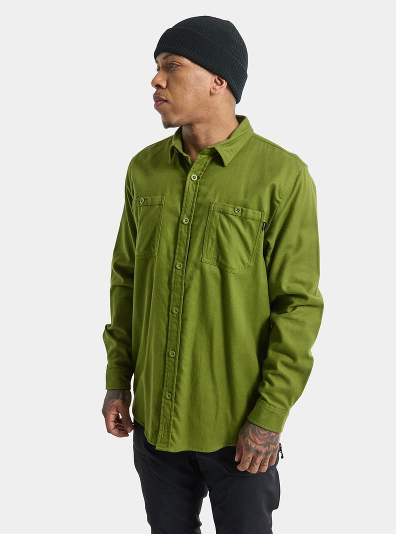 Burton Favorite Long Sleeve Flannel Hemd Herren Grün | 204-MTNHDG