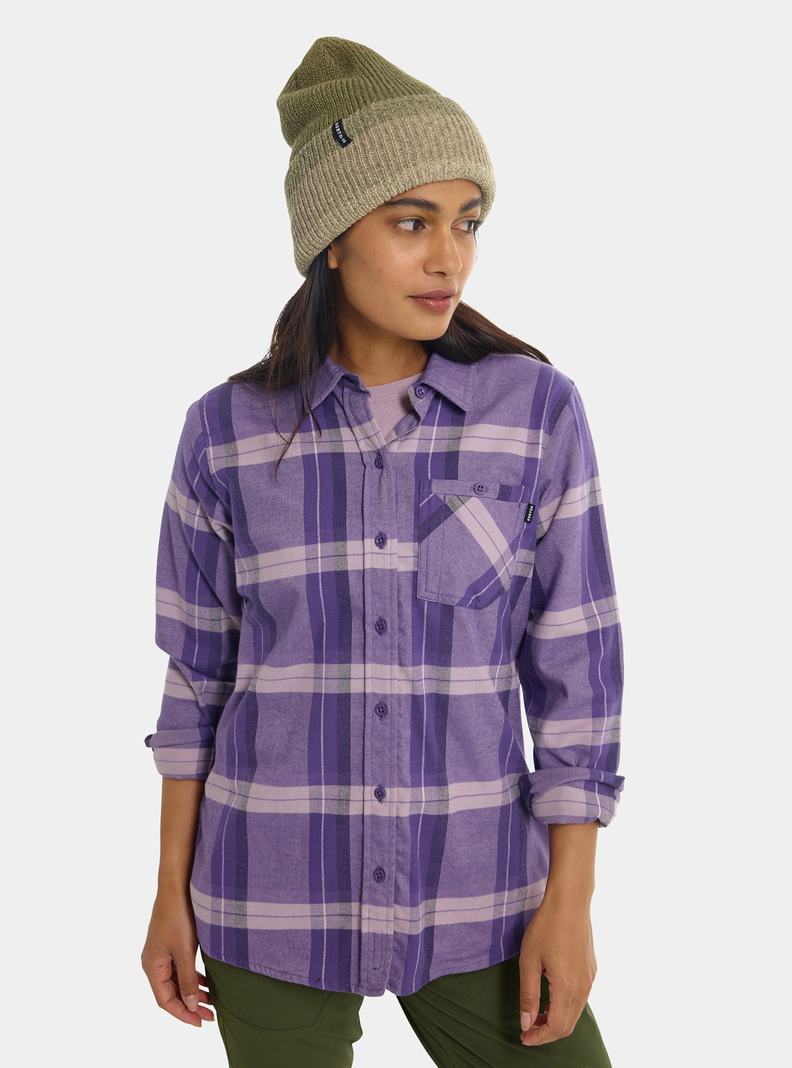 Burton Favorite Long Sleeve Flannel Hemd Damen Lila | 621-ERBCSK