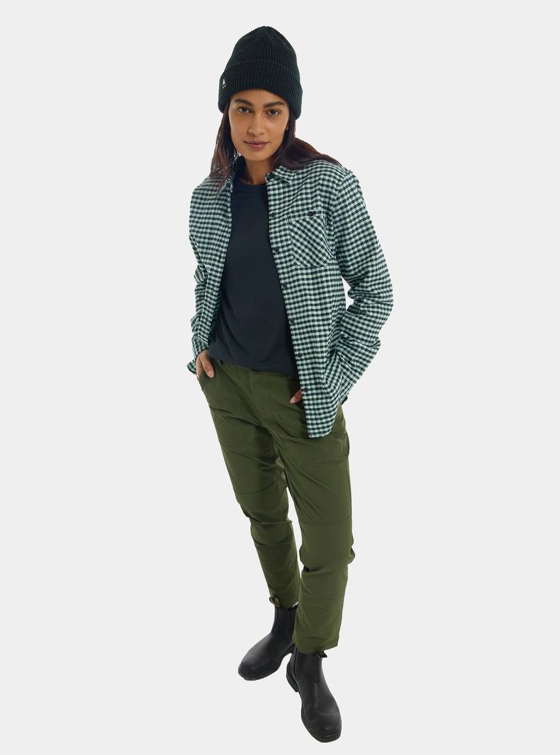 Burton Favorite Long Sleeve Flannel Hemd Damen Grün | 728-AOTHWL