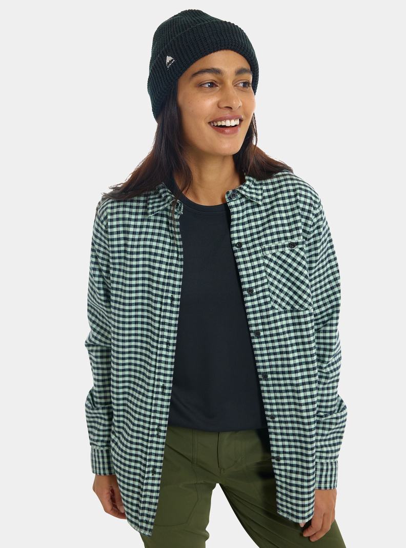 Burton Favorite Long Sleeve Flannel Hemd Damen Grün | 728-AOTHWL