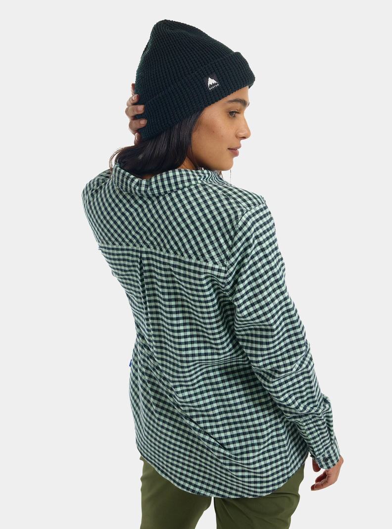 Burton Favorite Long Sleeve Flannel Hemd Damen Grün | 728-AOTHWL