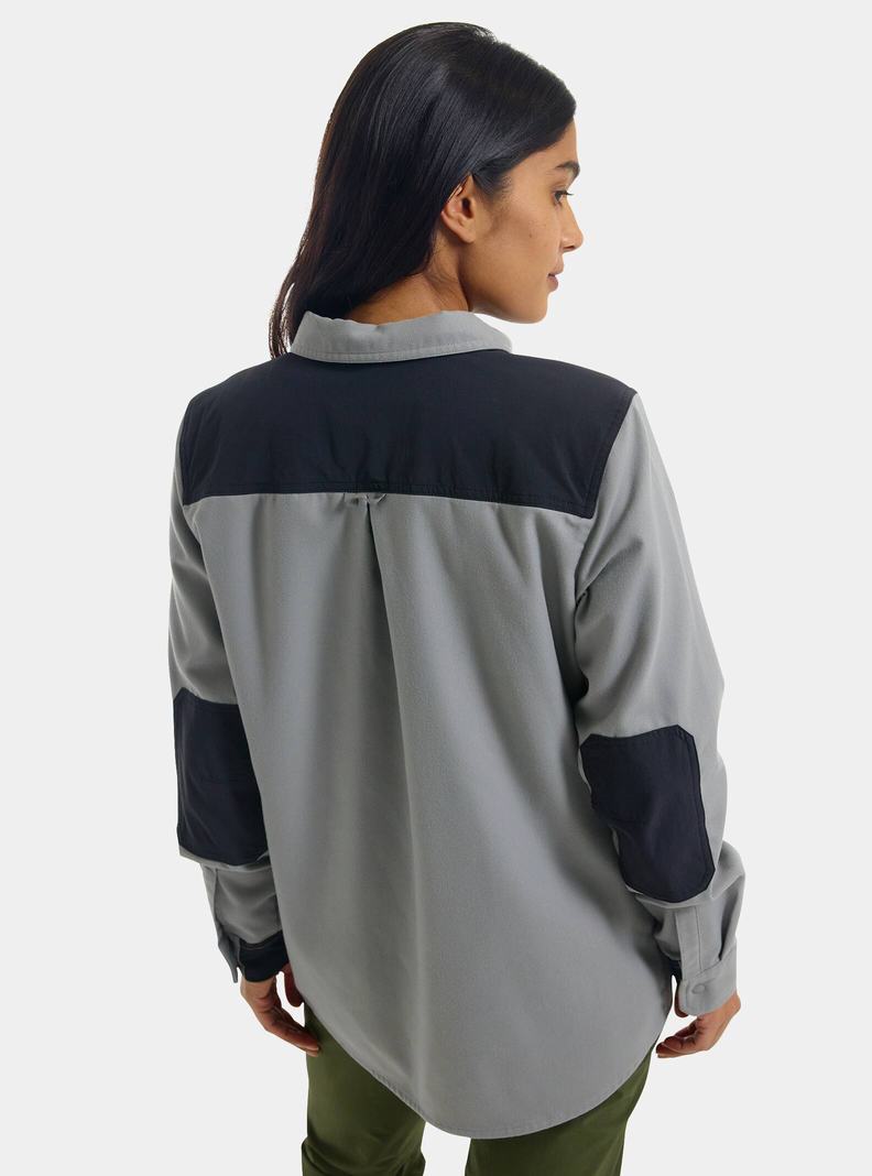 Burton Favorite Performance Long Sleeve Flannel Hemd Damen Grau | 453-NFXWDB